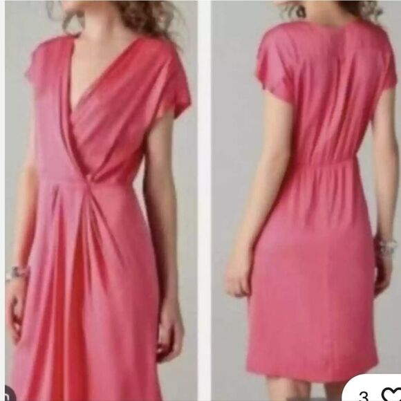Diane V Furstenberg Sz 12 Pink/Coral Silk Akari Dress - Picture 1 of 10